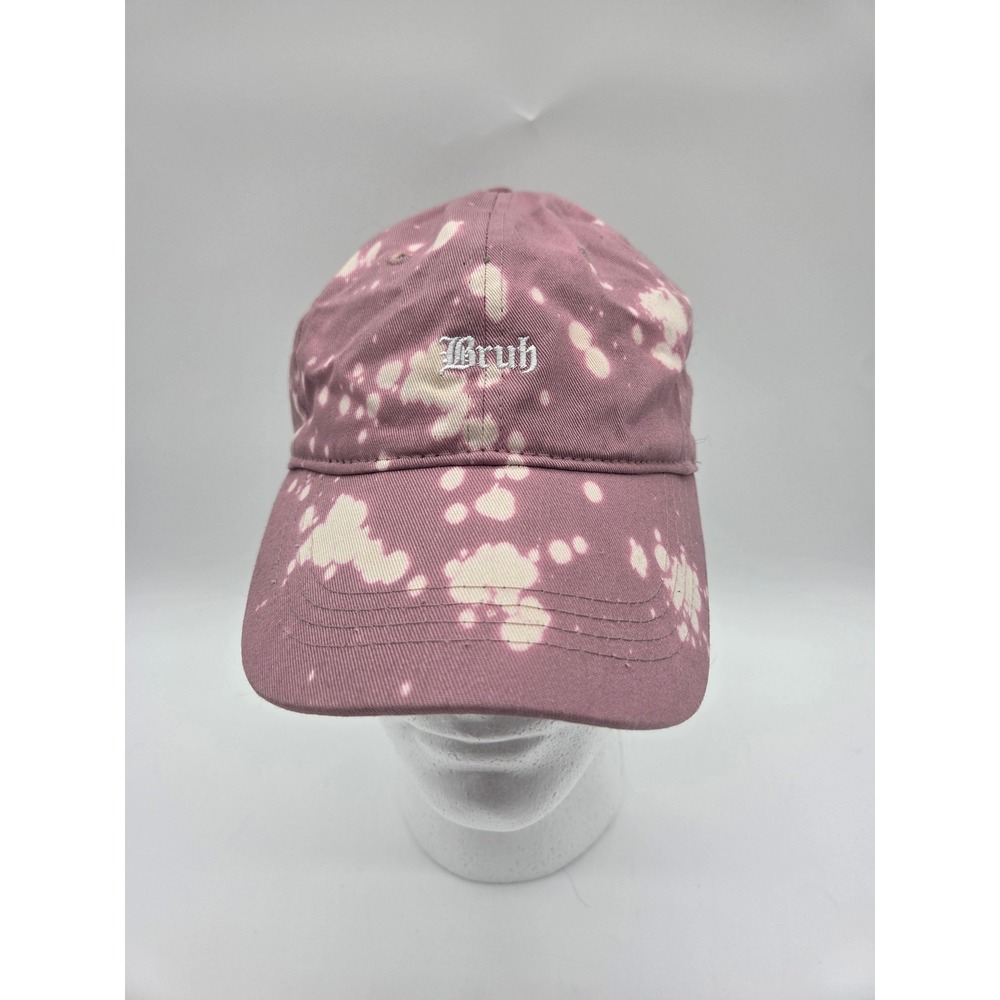Carbon Elements Hat OS Mauve Womens Bruh Bleached Splatter Baseball Cap Dad Hat